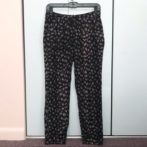 UO Silence + Noise Black Etch Patten Pegged Pants